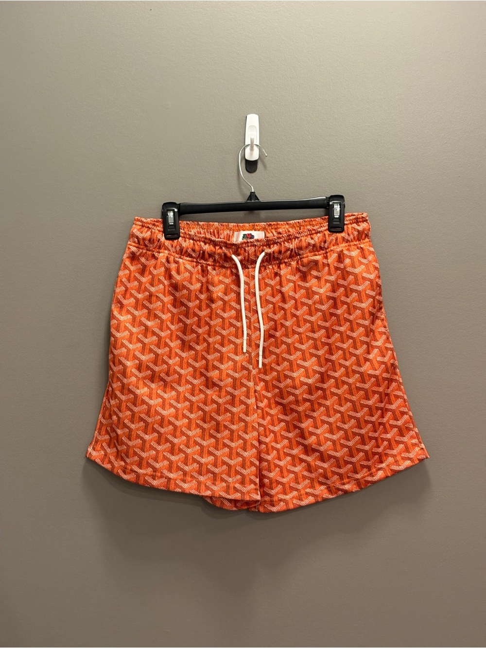 Men's Orange Athletic Drawstring Shorts